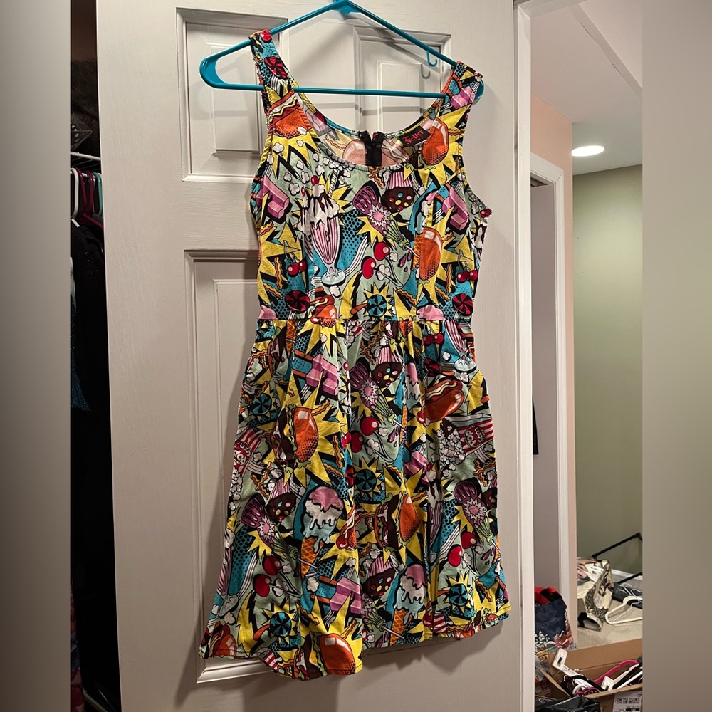 Graphic art dress by Foller in a small